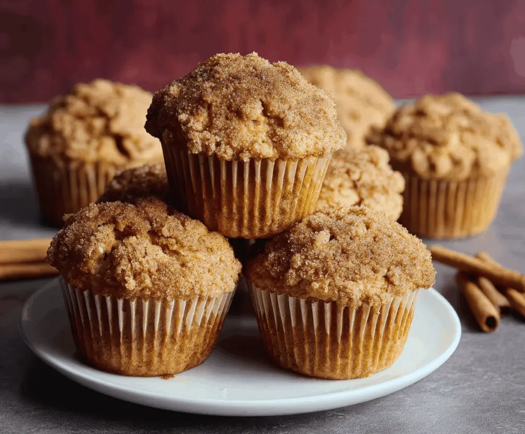 Delicious homemade apple cinnamon muffins with a golden crust and a moist, fruity interior, perfect for breakfast or snacks.
