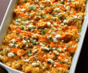 Buffalo Chicken Cauliflower Casserole
