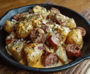 Cheesy Ranch Potatoes And Smoked Sausage