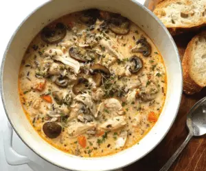 Creamy Mushroom Chicken And Wild Rice Soup