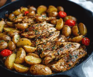 Garlic Butter Chicken and Potatoes Skillet