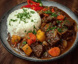 Jamaican Beef Stew With Rice