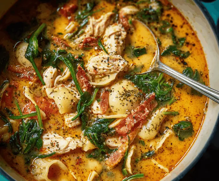 Creamy Marry Me Chicken Soup with tender chicken, fresh herbs, and a savory broth, perfect for comforting meals.