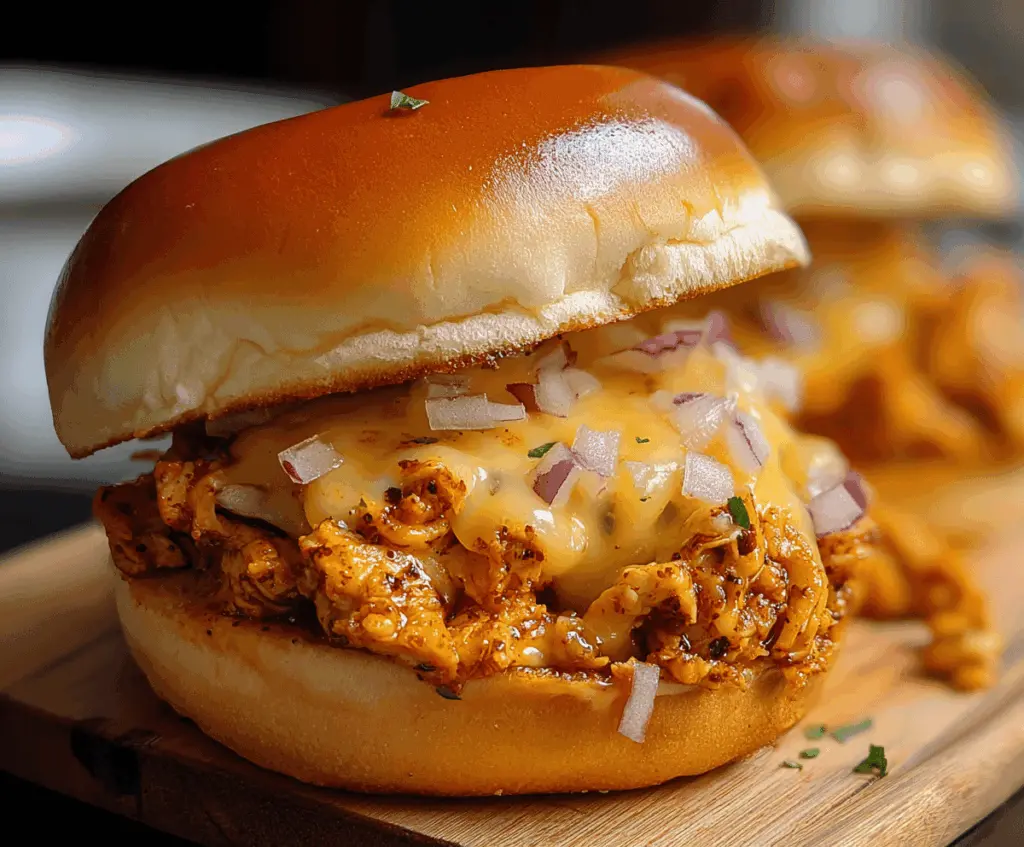 Delicious Cajun Chicken Sloppy Joes served on a bun with lettuce and tomato, topped with spicy Cajun seasoning for a flavorful sandwich option.