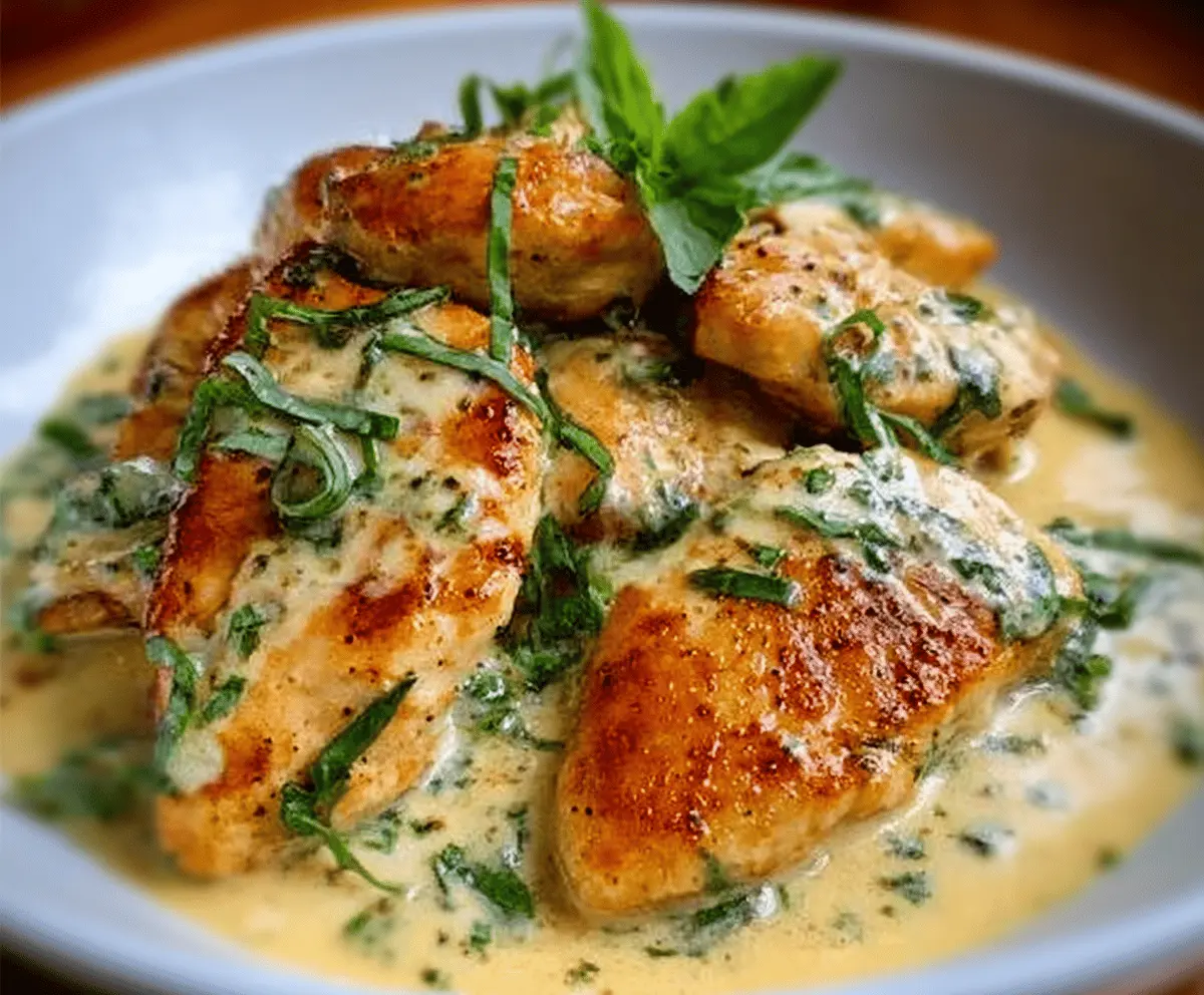 Creamy Basil Chicken Recipe