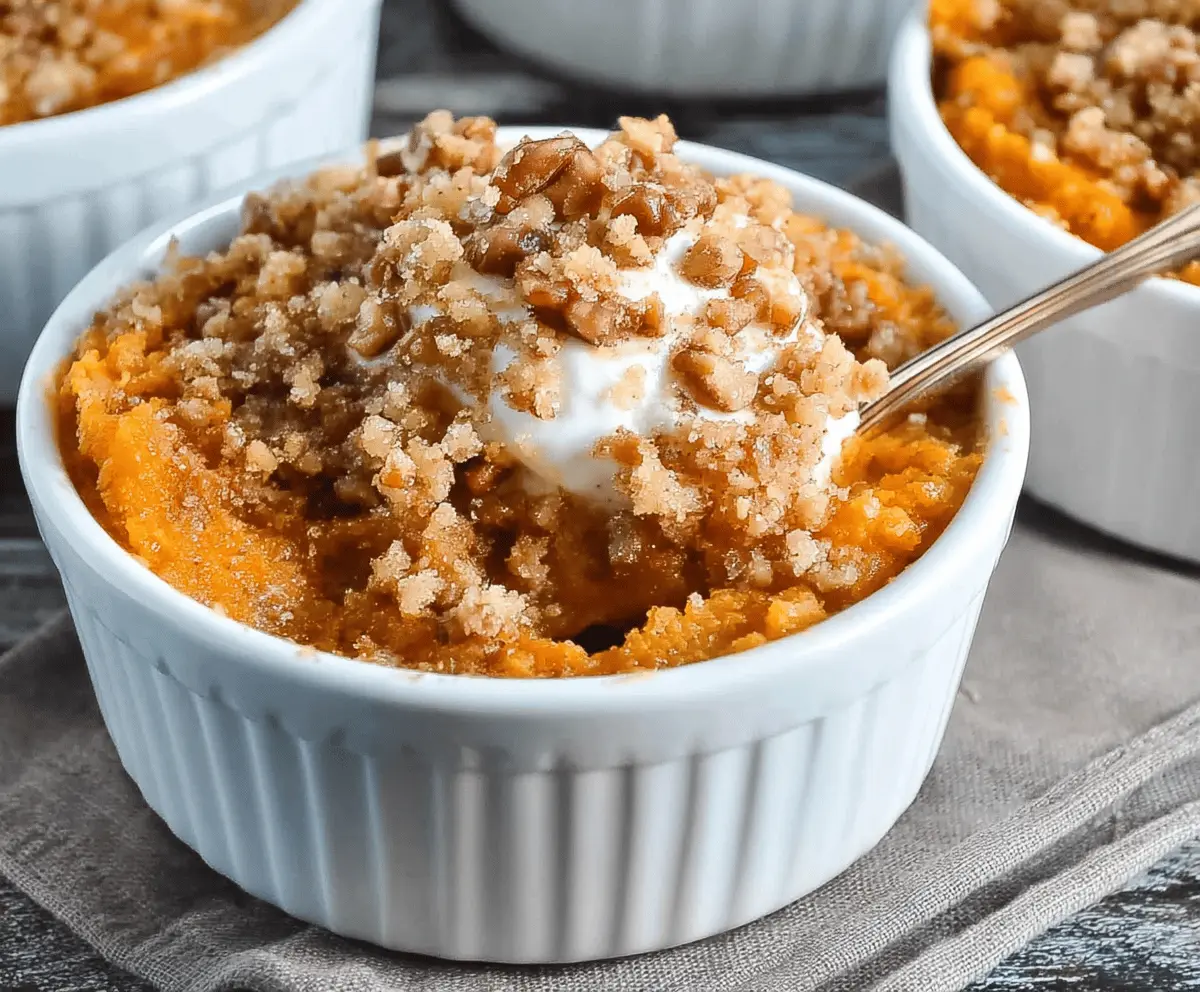 Delicious Copycat Ruth’s Chris Sweet Potato Casserole topped with marshmallows and pecans.