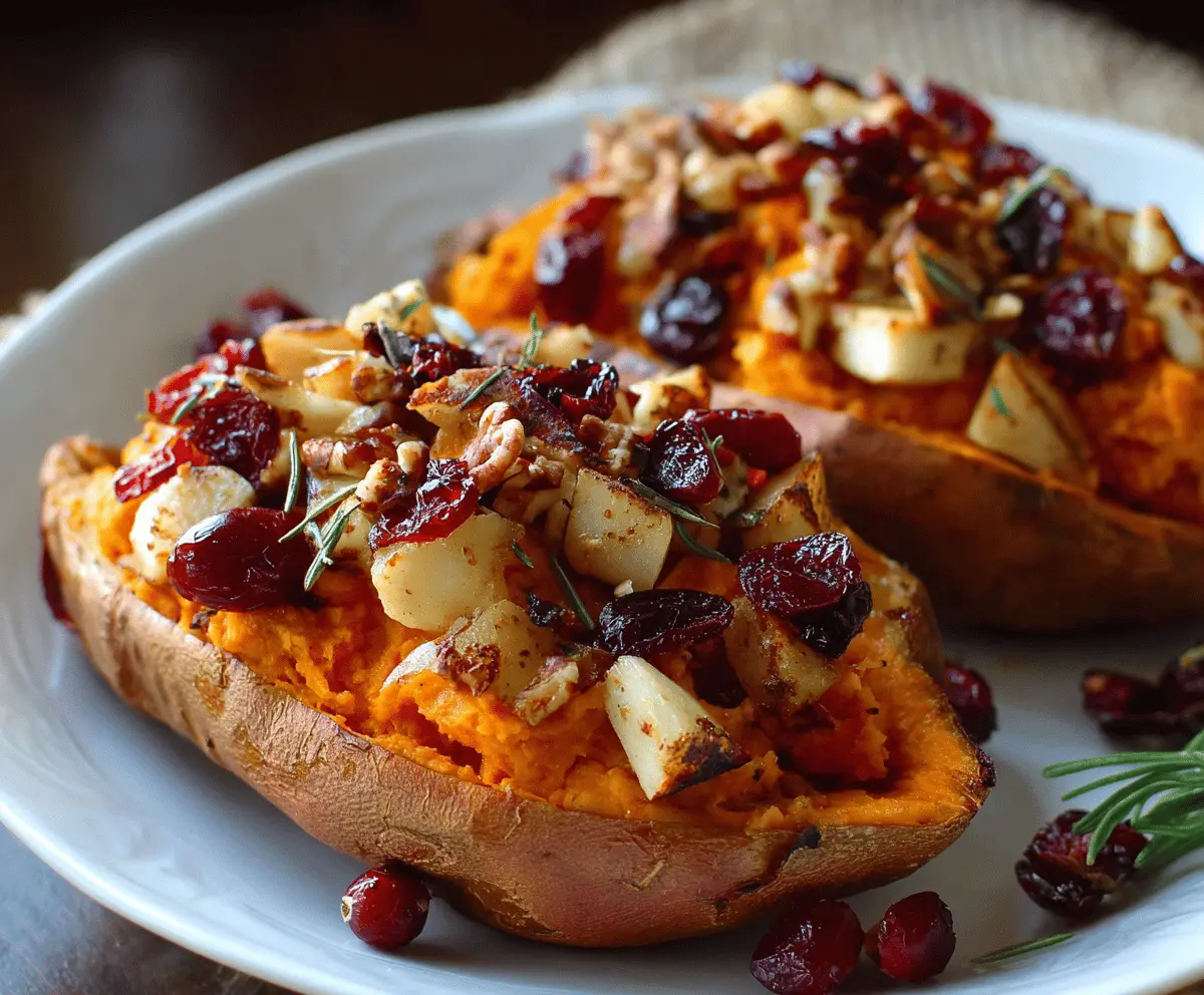 Easy Cranberry Apple Twice-Baked Sweet Potatoes