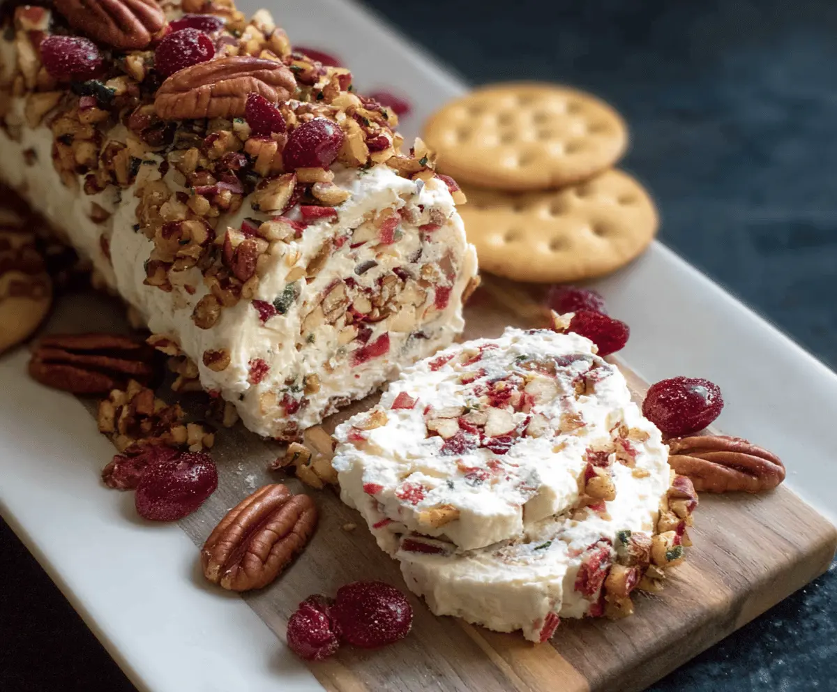 Easy Cranberry Pecan Cheese Log