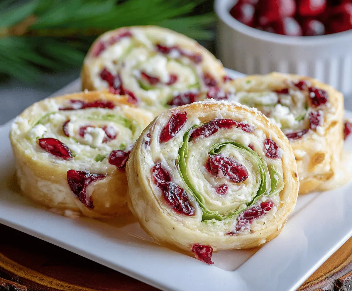 Easy Christmas Cranberry Pinwheels