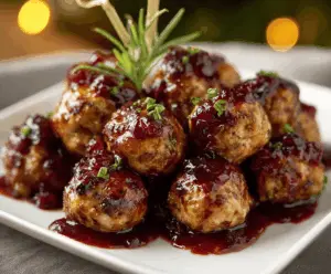 Harvest Turkey Meatballs with Cranberry Glaze