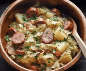 Slow Cooker Cabbage, Sausage and Potatoes
