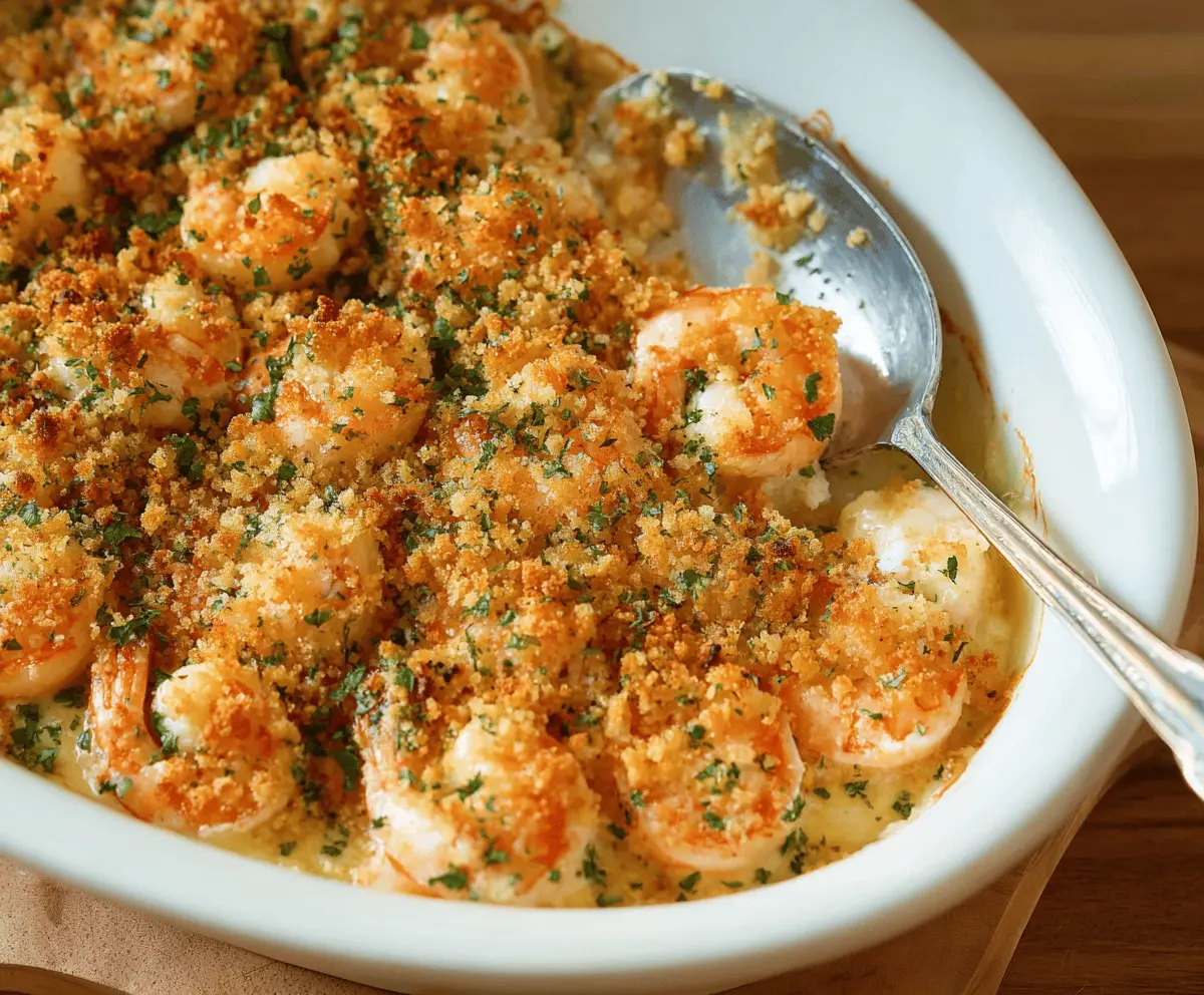 Easy Baked Shrimp Casserole with Crunchy Topping