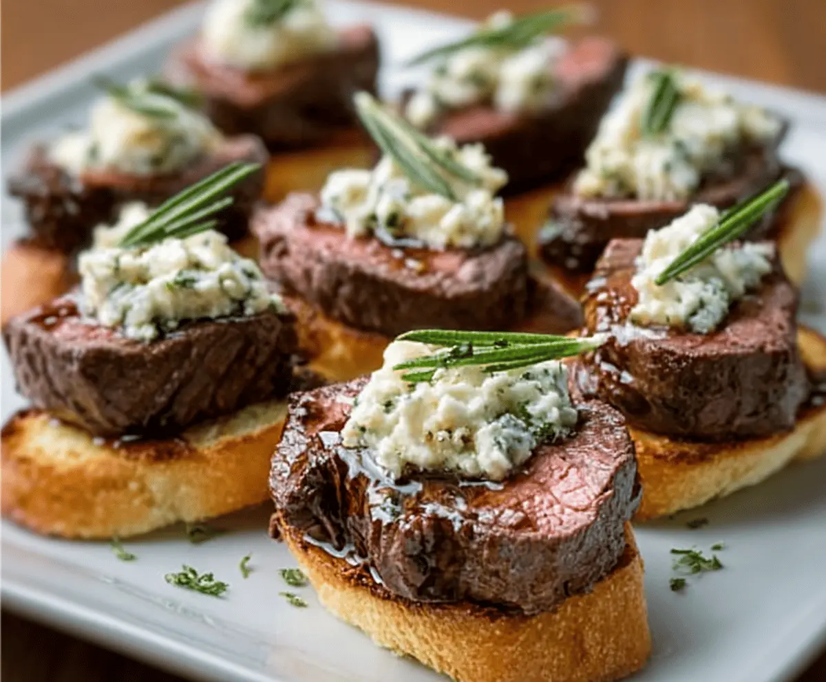 Easy Beef Tenderloin Gorgonzola Crostini