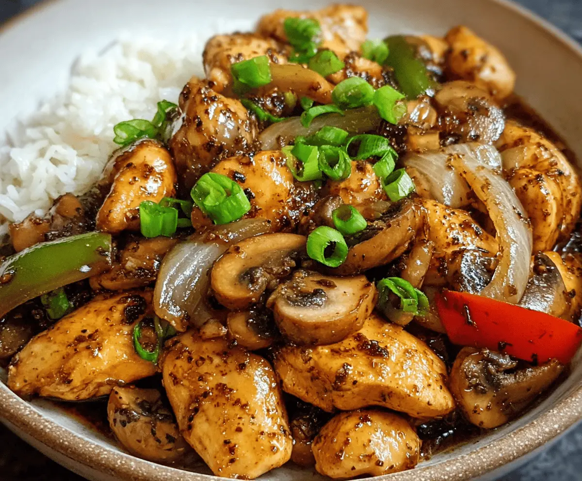 Easy Black Pepper Chicken with Mushrooms
