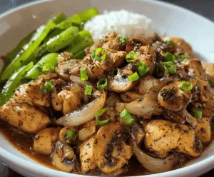 Black Pepper Chicken with Mushrooms