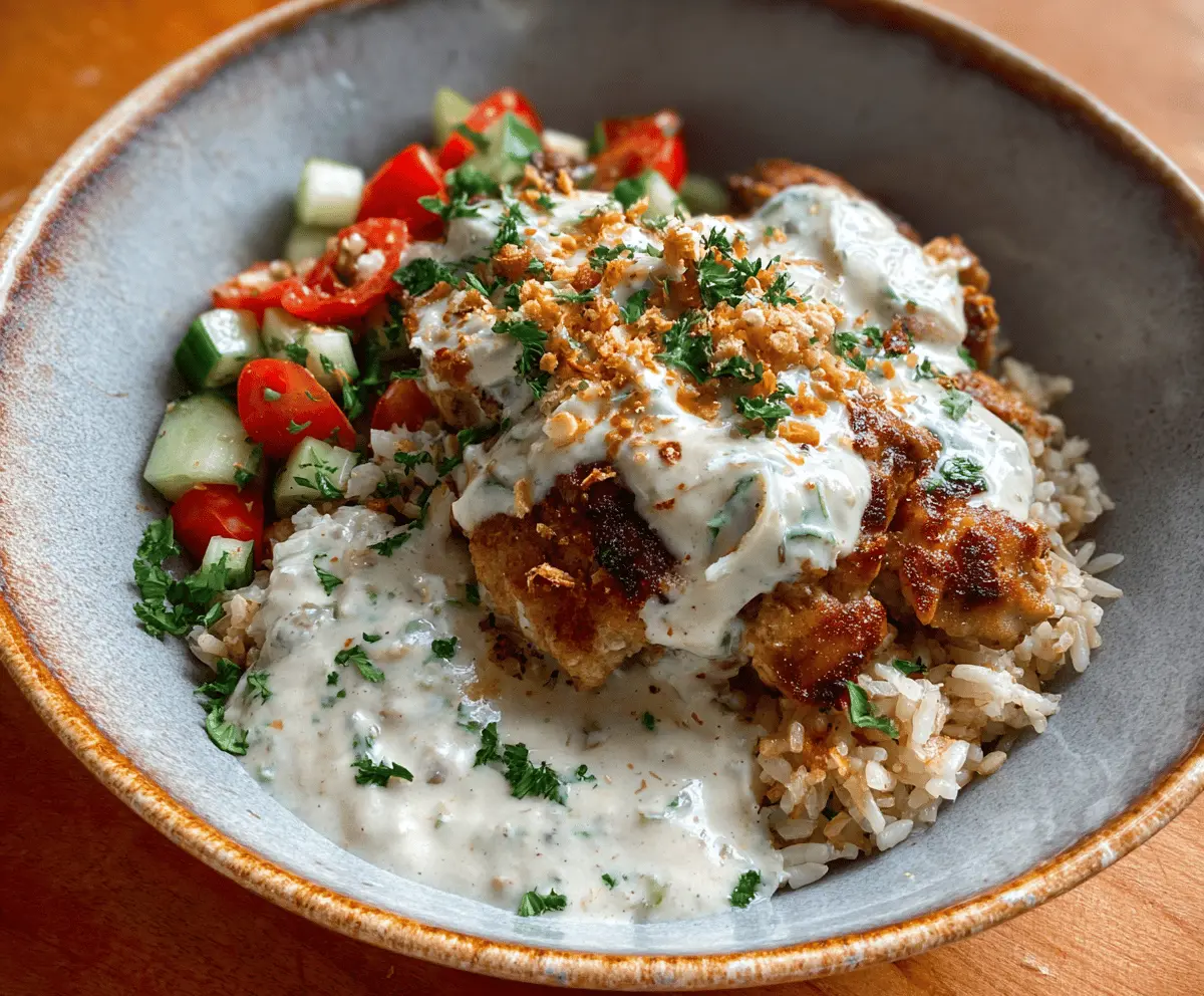 Creamy Garlic Chicken Rice Bowls