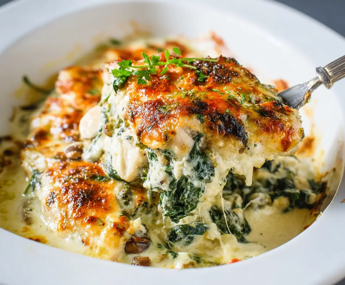 Creamy Chicken Spinach Casserole
