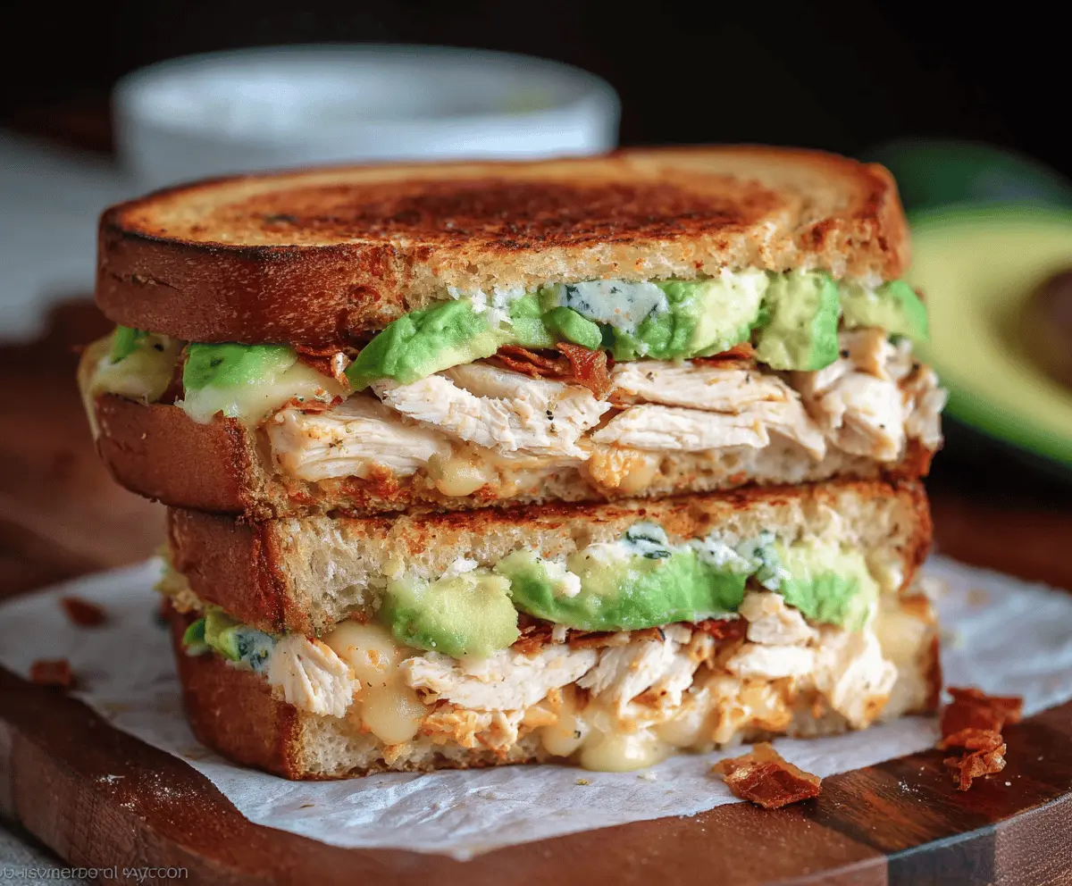 Easy Chicken Avocado Melt Sandwich