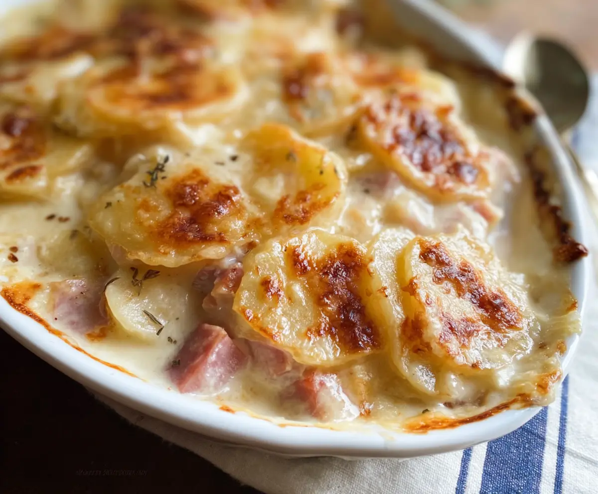 Easy Classic Scalloped Potatoes with Ham
