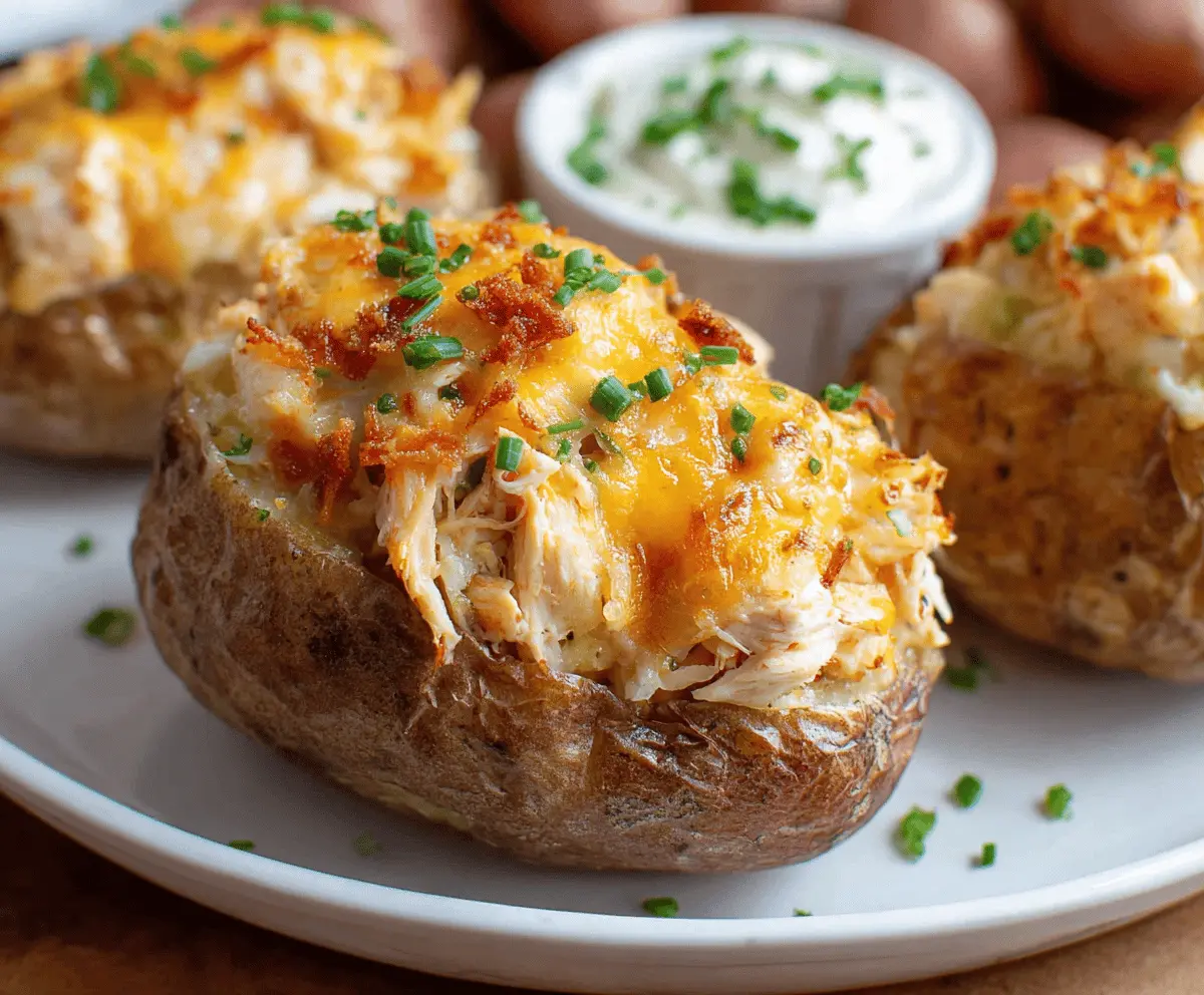Easy Crack Chicken Stuffed Potatoes
