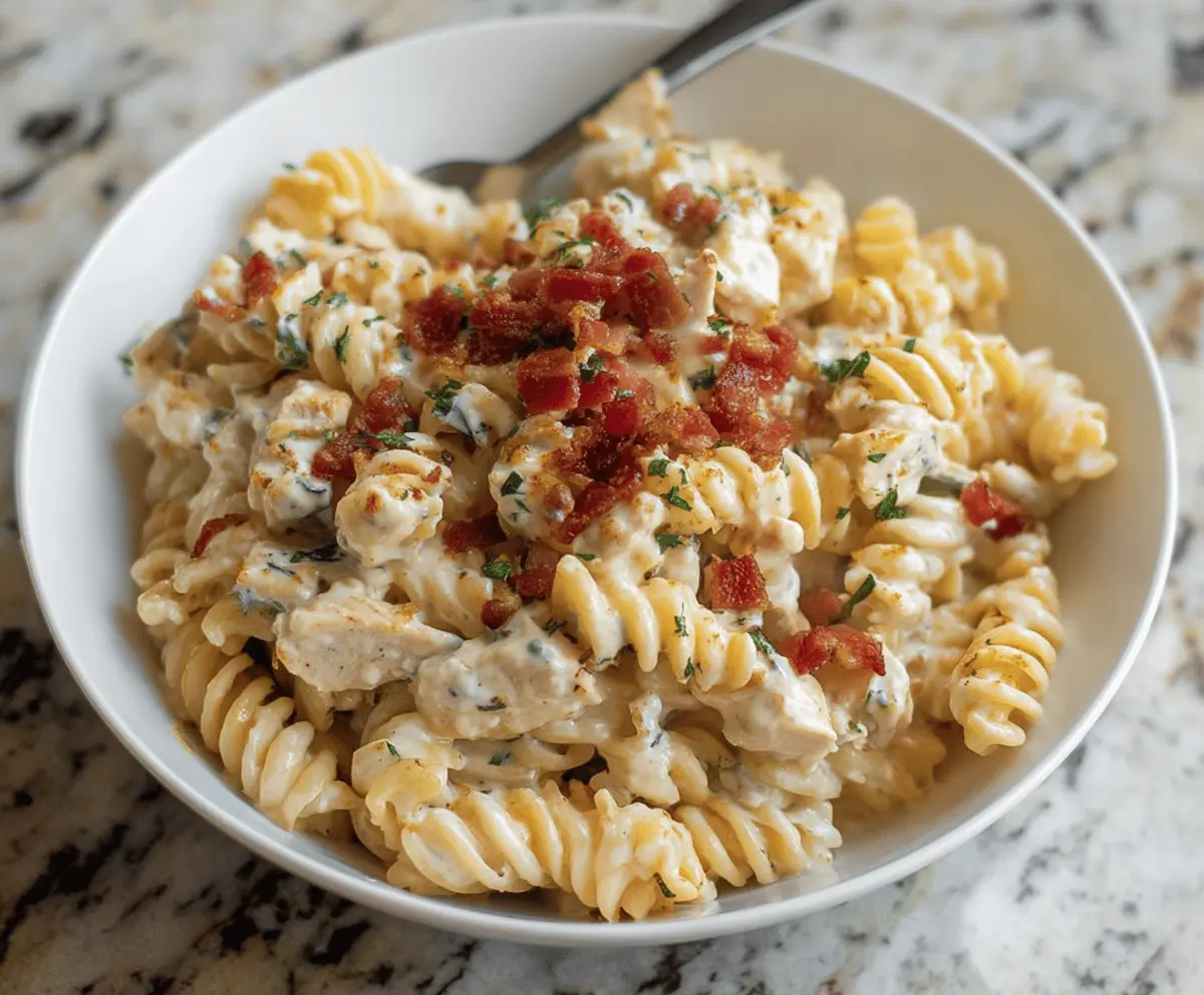 Creamy Chicken Bacon Ranch Pasta Recipe