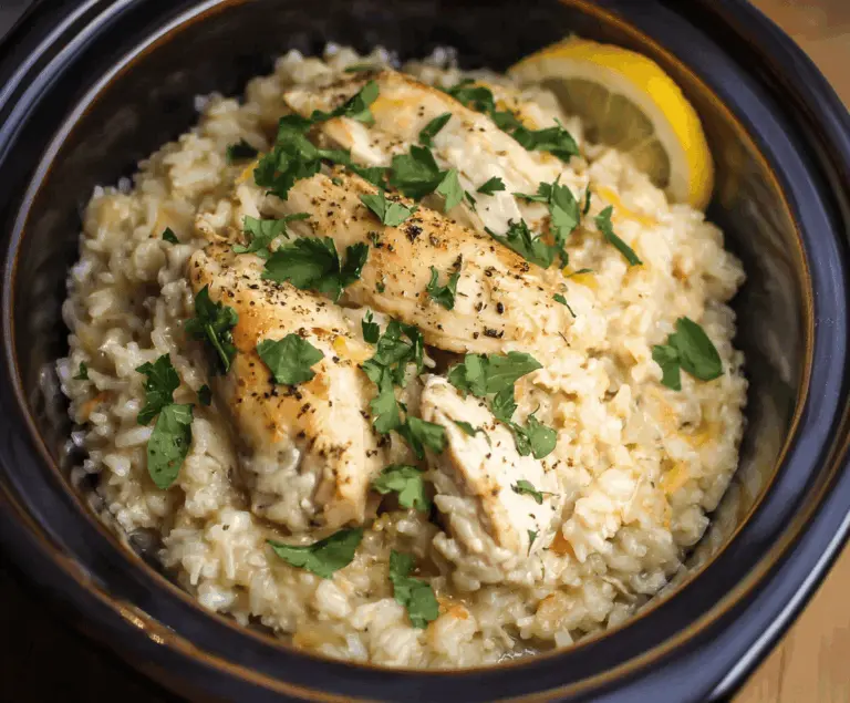 Delicious slow cooker chicken and rice recipe in a cozy kitchen setting
