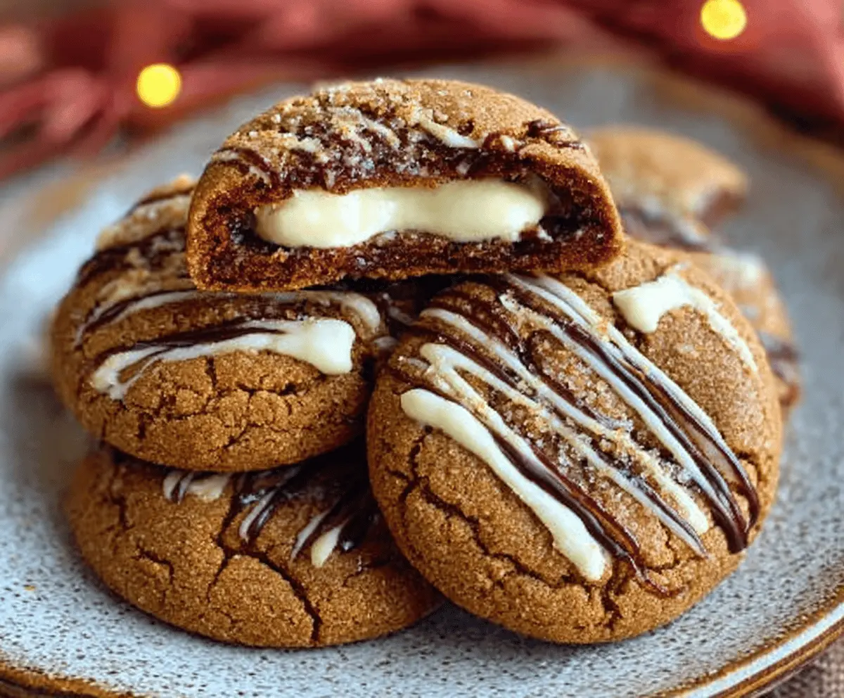Soft Gingerbread Cheesecake Cookies