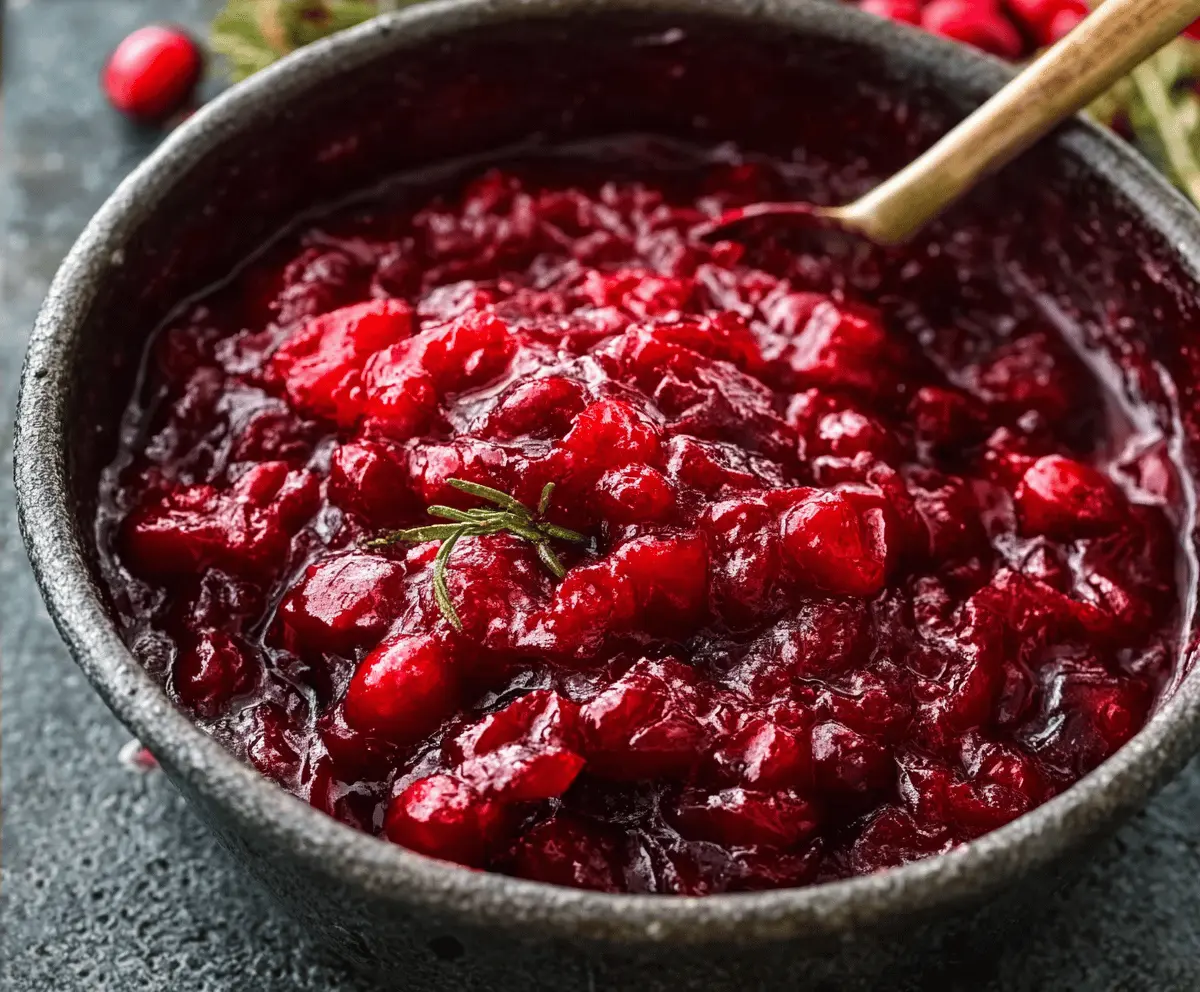 Honey Bourbon Cranberry Sauce Recipe