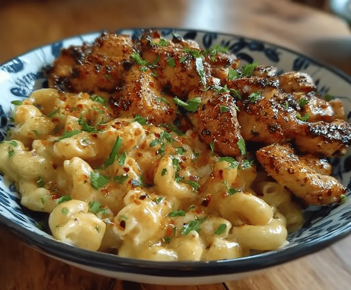Creamy Honey Pepper Chicken & Mac Cheese
