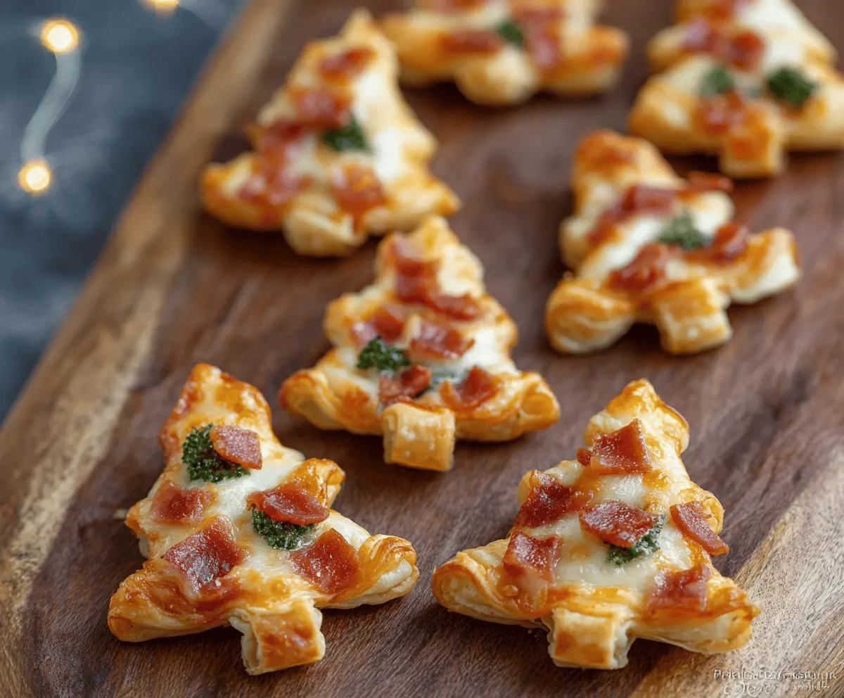 Festive Puff Pastry Christmas Tree Pizza Bites