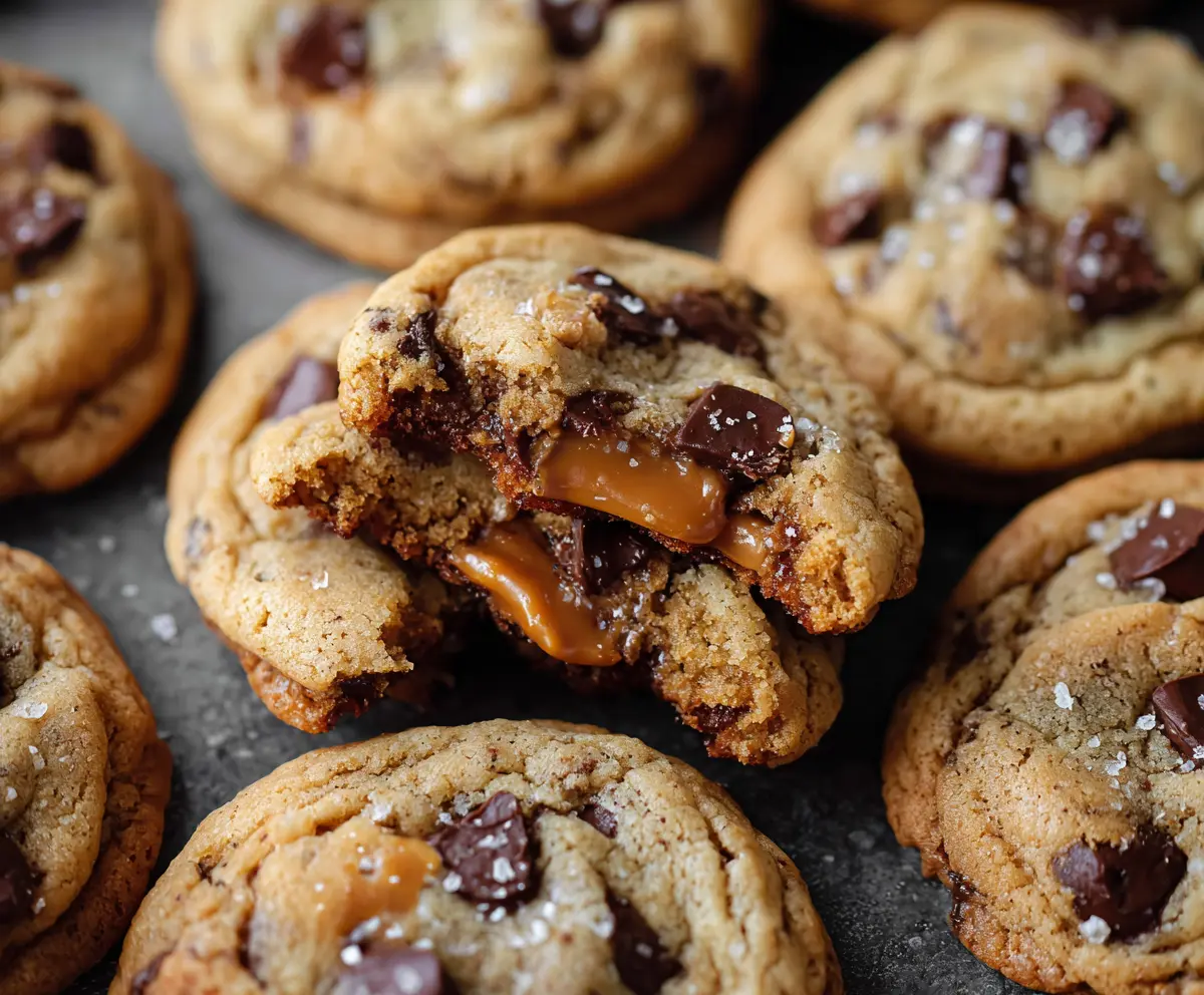 Best Salted Caramel Chocolate Chip Cookies