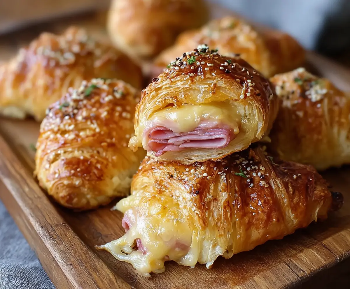 Easy Savory Ham & Cheese Croissants