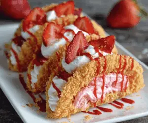 Strawberry Crunch Cheesecake Tacos