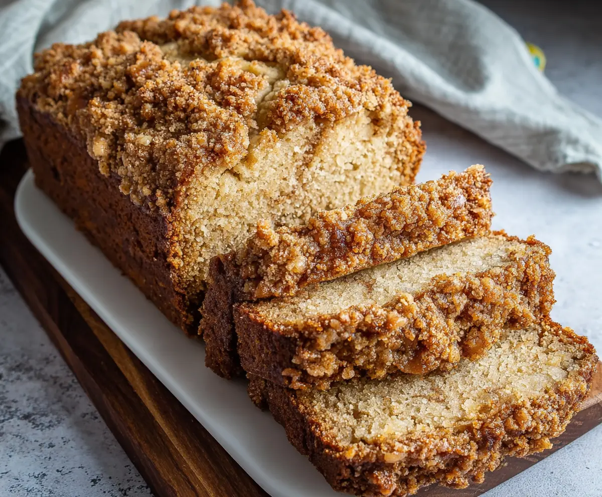 Easy Banana Bread with Crumb Topping
