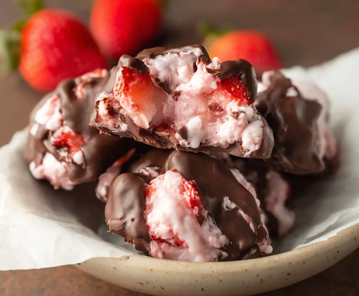 Easy Chocolate Strawberry Yogurt Clusters
