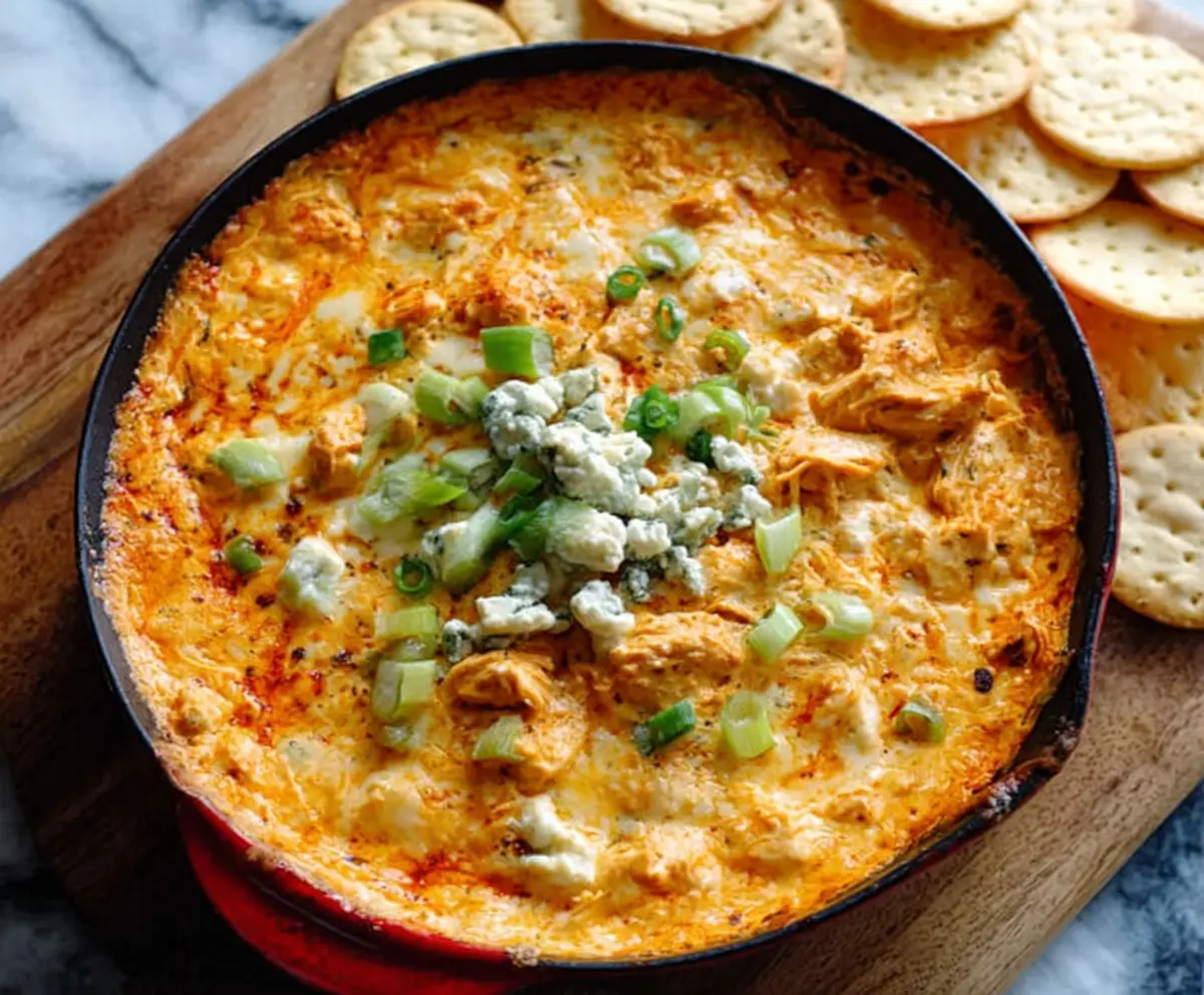 Easy Creamy Spicy Buffalo Chicken Dip