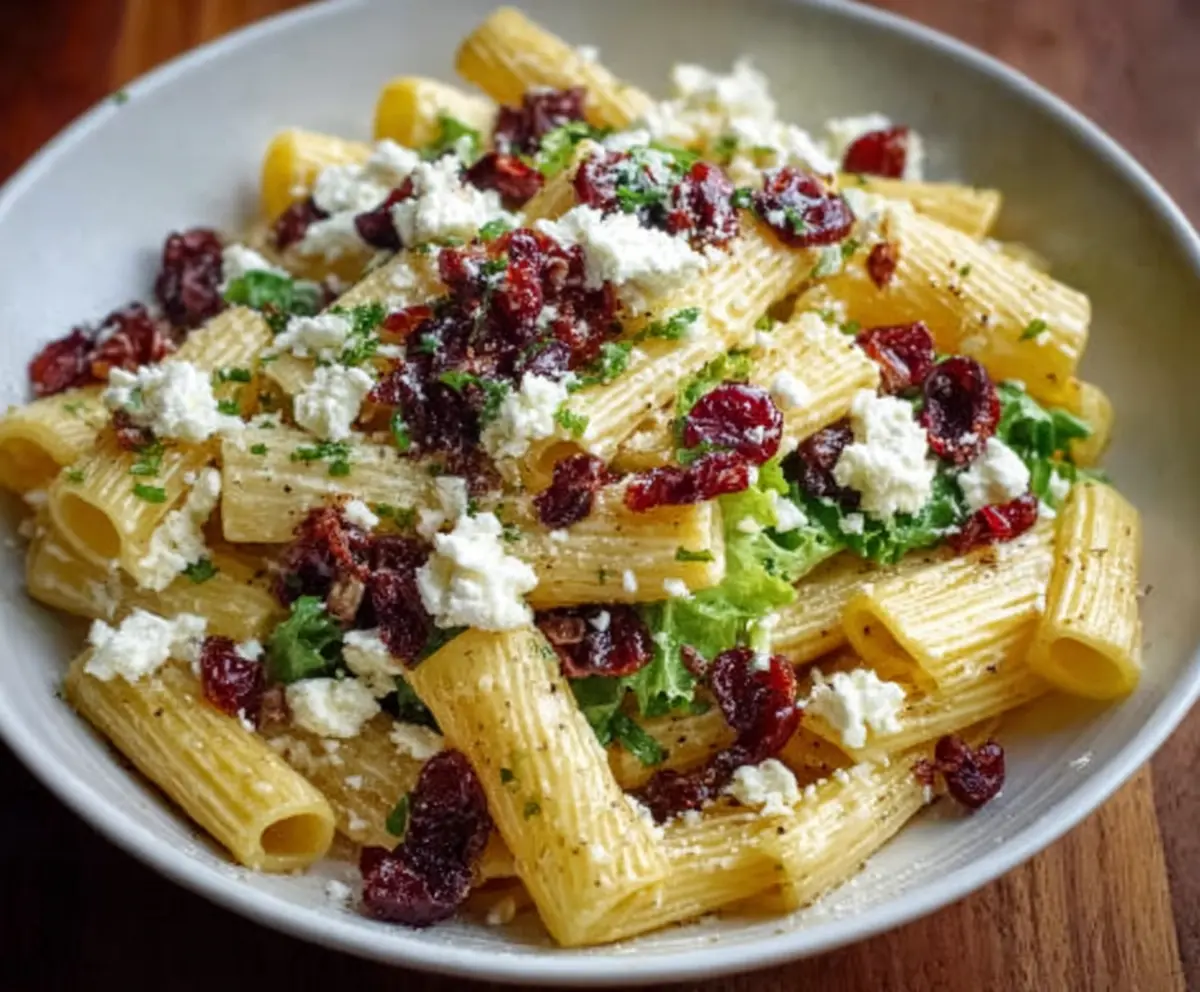 Fresh Feta Cranberry Rigatoni Salad