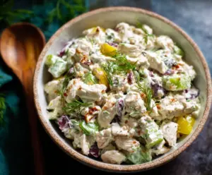 High Protein Cottage Cheese Chicken Salad with Banana Peppers