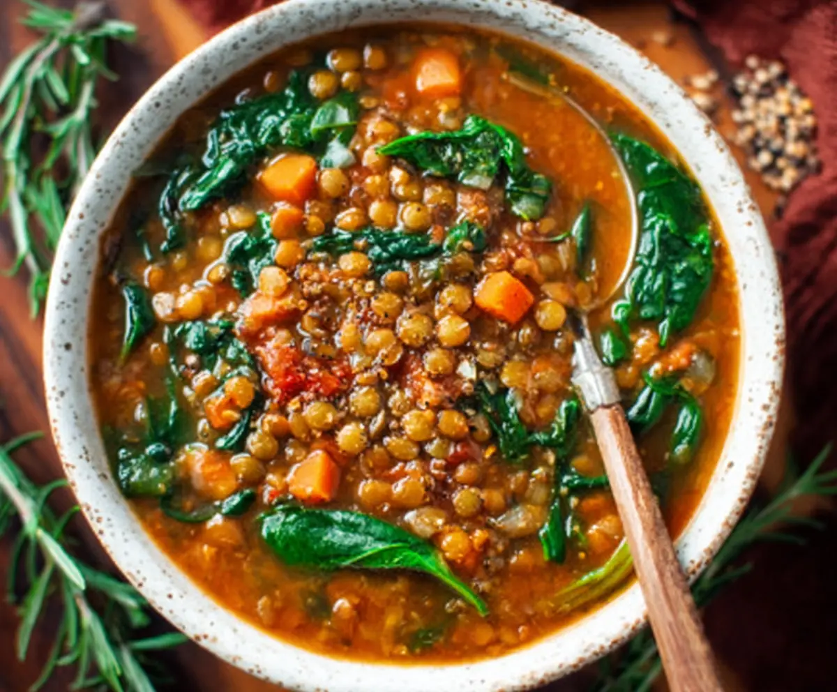 Easy Lentil Spinach Soup Recipe