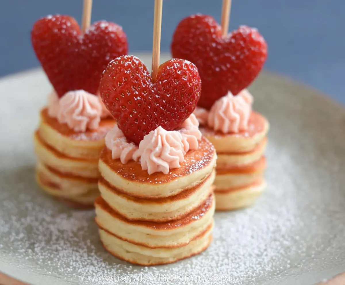 Mini Heart Pancake Stacks Recipe