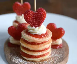 Mini Heart Pancake Stacks