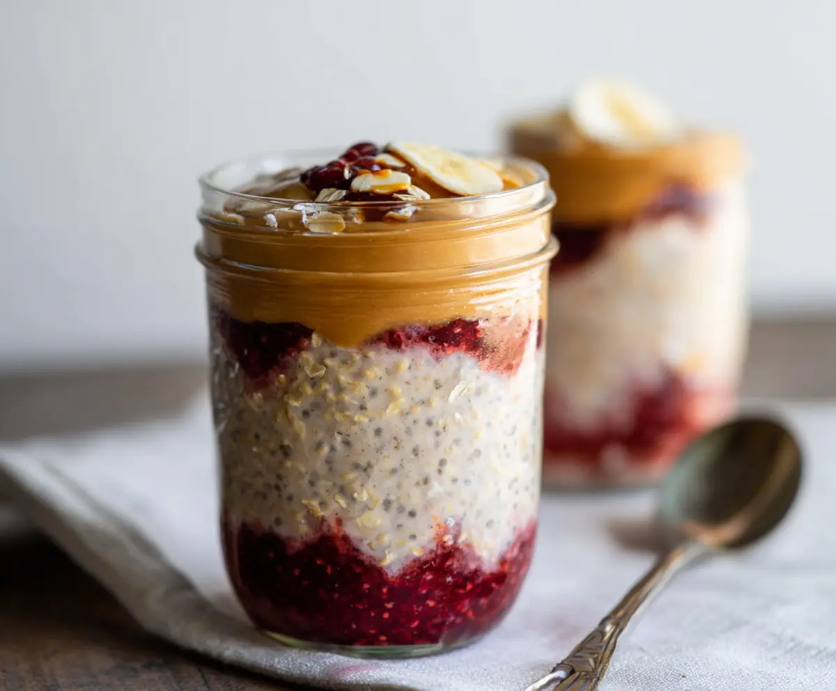 Easy Peanut Butter Jelly Overnight Oats