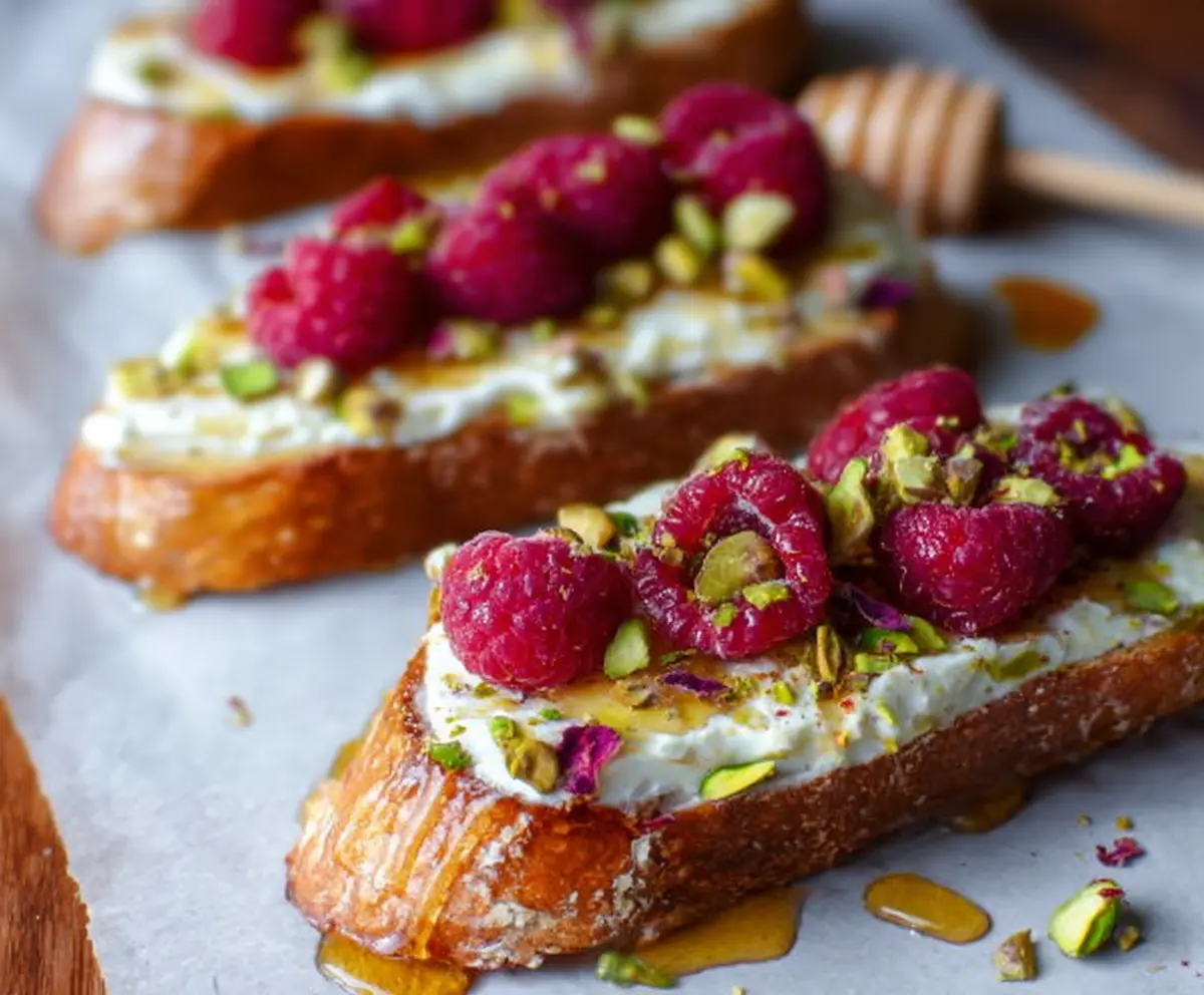 Easy Raspberry Ricotta Toasts with Honey