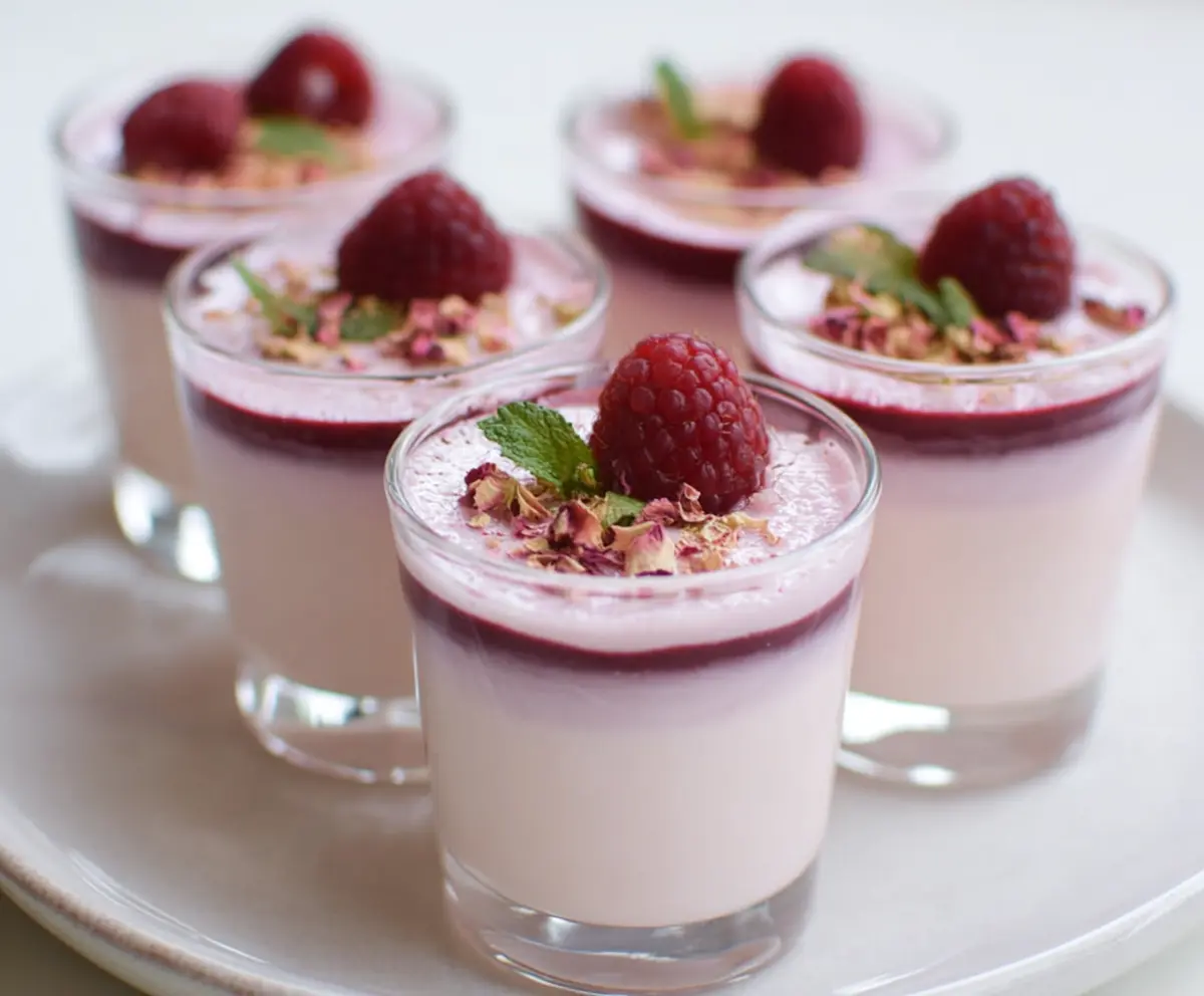 Easy Raspberry Rose Panna Cotta Cups