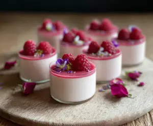 Raspberry Rose Panna Cotta Cups