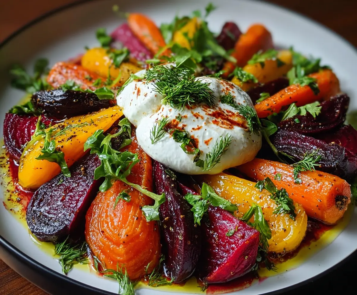 Fresh Roasted Beet & Carrot Salad with Burrata