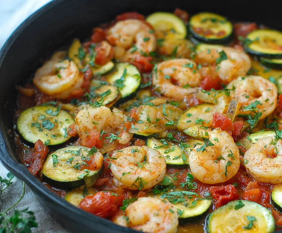 Easy Shrimp Zucchini Skillet