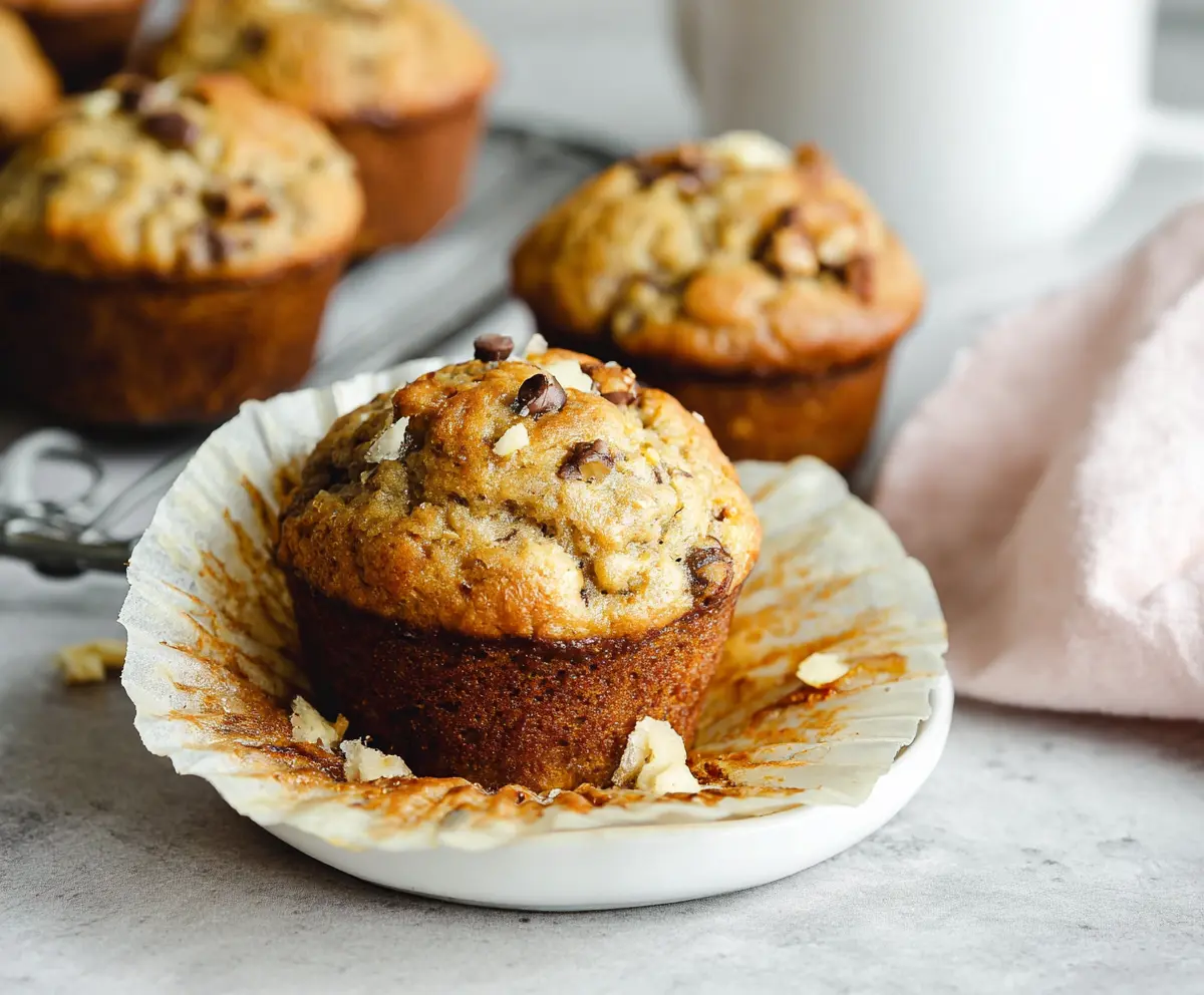 Easy Sourdough Banana Muffins