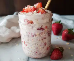 Strawberries and Cream Overnight Oats