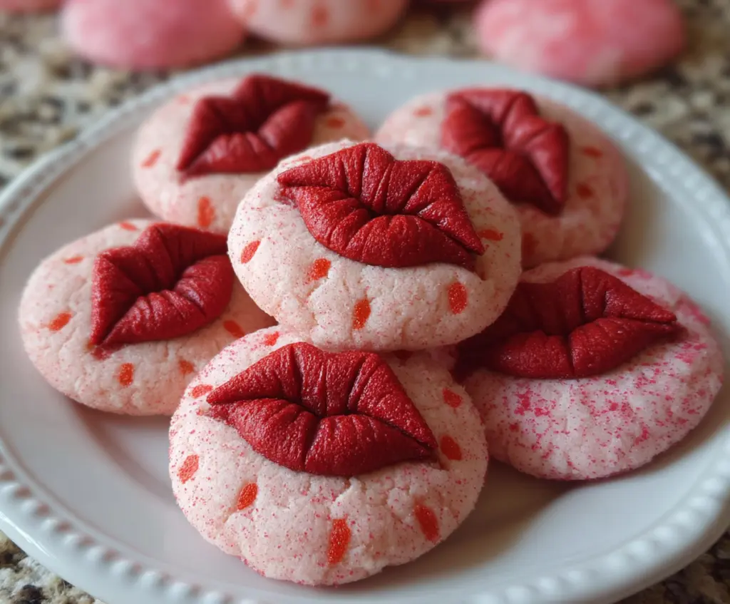 Delicious Strawberry Kiss Cookies with fresh strawberries and sweet icing